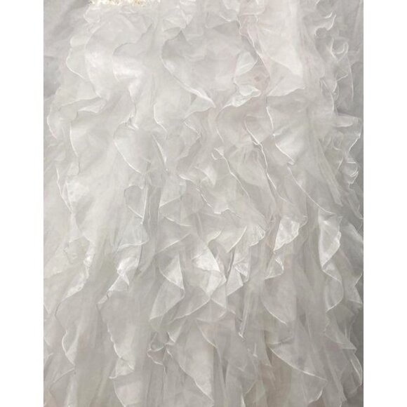 Monique Luo David's Bridal White Wedding Gown Size 8 CH515 - Picture 10 of 14